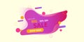 Sale liquid background vector banner design abstract. Discount template concept offer poster. Marketing flyer element promotion. Royalty Free Stock Photo
