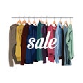 Sale logo with clothing rack