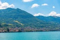 Sale Marasino and Sulzano villages alongside lake Iseo in Italy Royalty Free Stock Photo