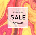 Sale. Marbling. Marble texture. Discount. Vector abstract colorful background. Paint splash. Colorful fluid. Shopping