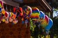 Sale in the market. Turkish Bazaar on the street. Souvenirs in the form of balloons. Cappadocia, Turkey