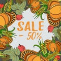 Sale minus 50 text. Royalty Free Stock Photo