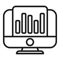 Sale monitor icon outline vector. Invest financial