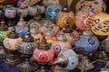 Sale of mosaic glass lamps at the street shop on the Grote Markt in Haarlem, the Netherlands Royalty Free Stock Photo