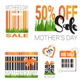 Sale For Mothers Day Badges Set Isolated Special Offer And Discount Signs Collection Royalty Free Stock Photo