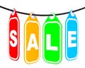 Sale. Multicolored tags