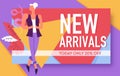 Sale and new arrivals banner, discount or special offer