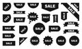 Sale and New Label collection set. Sale tags. Discount red ribbons, banners and icons. Shopping Tags. Sale icons. Red isolated on Royalty Free Stock Photo