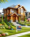 For Sale New Modern Contemporary Home House Street Upscale Subdivision Row AI Generated