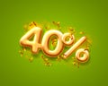Sale 40 off ballon number on the green background. Royalty Free Stock Photo