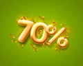 Sale 70 off ballon number on the green background. Royalty Free Stock Photo