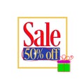 Sale 50% off with gift