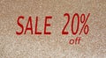 Sale 20 %off on gold background