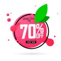 Sale 70% off, special offer, banner design template, discount tag, app icon, vector illustration Royalty Free Stock Photo