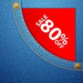 Denim pocket and sale eighty off Royalty Free Stock Photo