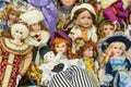 Sale of old dolls at a flea market Royalty Free Stock Photo
