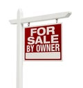 For Sale By Owner Real Estate Sign Isolated on White Royalty Free Stock Photo