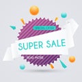 Sale paper banner. Sale and discounts. Super Sale and special of