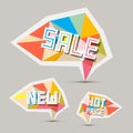 Sale Paper Retro Labels Set Royalty Free Stock Photo