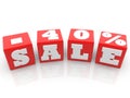 Sale and 40 percent concept on red cubes Royalty Free Stock Photo