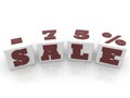 Sale and 75 percent concept on white cubes Royalty Free Stock Photo