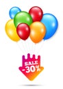 Sale 30 percent off badge. Discount banner shape. Vector Royalty Free Stock Photo