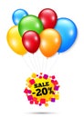Sale 20 percent off badge. Discount banner shape. Vector Royalty Free Stock Photo