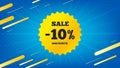 Sale 10 percent off badge. Discount banner shape. Vector Royalty Free Stock Photo