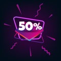 Sale 50 percent off discount purple poster.