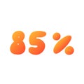 85 sale percent off orange discount logo. Vector design illustration cartoon flat modern actual Royalty Free Stock Photo