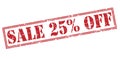 Sale 25 percent off red stamp