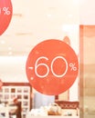 Sale percent sign. Store background. Black Friday concept