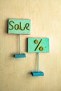 Sale, percent signage