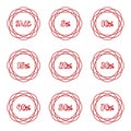 Sale percentage circular sticker badge label set