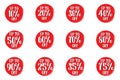 Sale Percentage Discount Tags Vector Badges Set Template