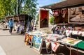 Sale of pictures on the embankment of the river Seine. Paris