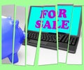 For Sale Piggy Bank Means Advertising Products To Buyers