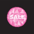 SALE Pink illustration with polygon background