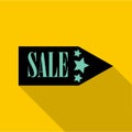 Sale pointer icon, flat style