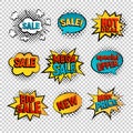 Sale pop art vector set