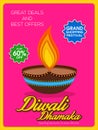 Sale Poster or Banner for Diwali Dhamaka offer. Royalty Free Stock Photo