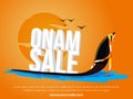 Sale Poster, Banner, Flyer with 3D text for Onam. Royalty Free Stock Photo