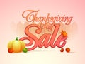 Sale poster, banner or flyer for Thanksgiving Day celebration. Royalty Free Stock Photo