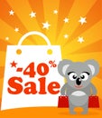 Sale poster with koala