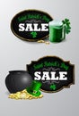 Sale poster for St. Patrick s Day. Vector Royalty Free Stock Photo