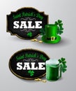 Sale poster for St. Patrick s Day. Vector Royalty Free Stock Photo