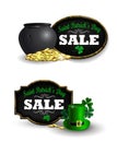 Sale poster for St. Patrick s Day. Vector Royalty Free Stock Photo