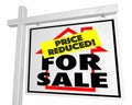 For Sale Price Reduced Home House Real Estate Sign 3d Illustration