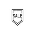 Sale price sticker line icon.