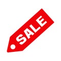 Sale, price tag icon. Red sign on white background. Vector illustration Royalty Free Stock Photo